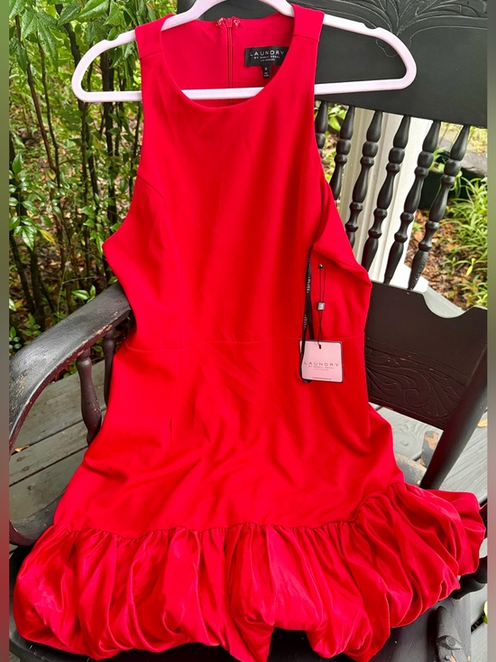Laundry By Shelli Segal Dresses & Skirts - NWT LAUNDRY By Shelli Segal Vibrant Red Ruffle-Hem Mini Dress